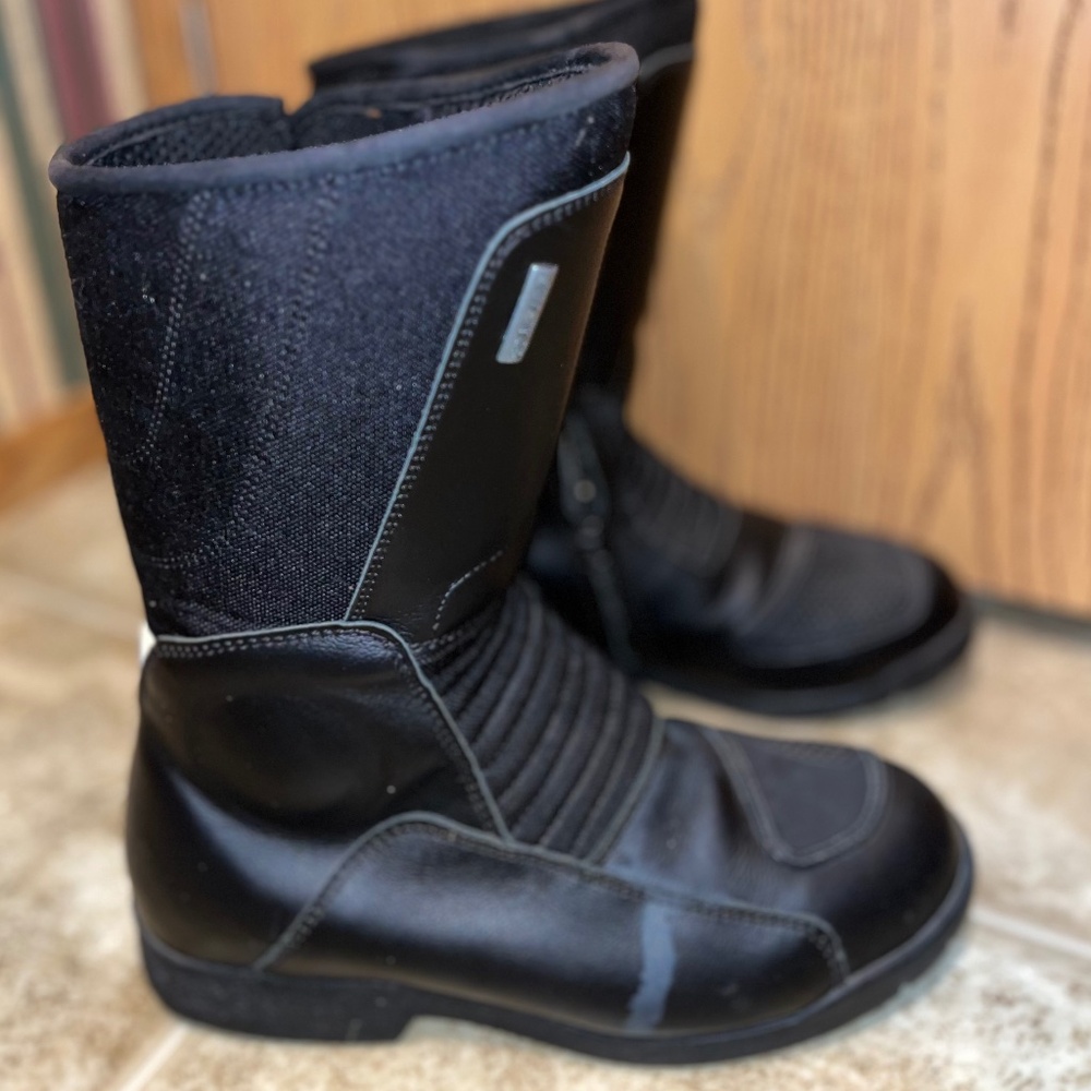 BMW Motorrad Black Leather Oil & Petrol Resistant Unisex Moto Boots Sz-38